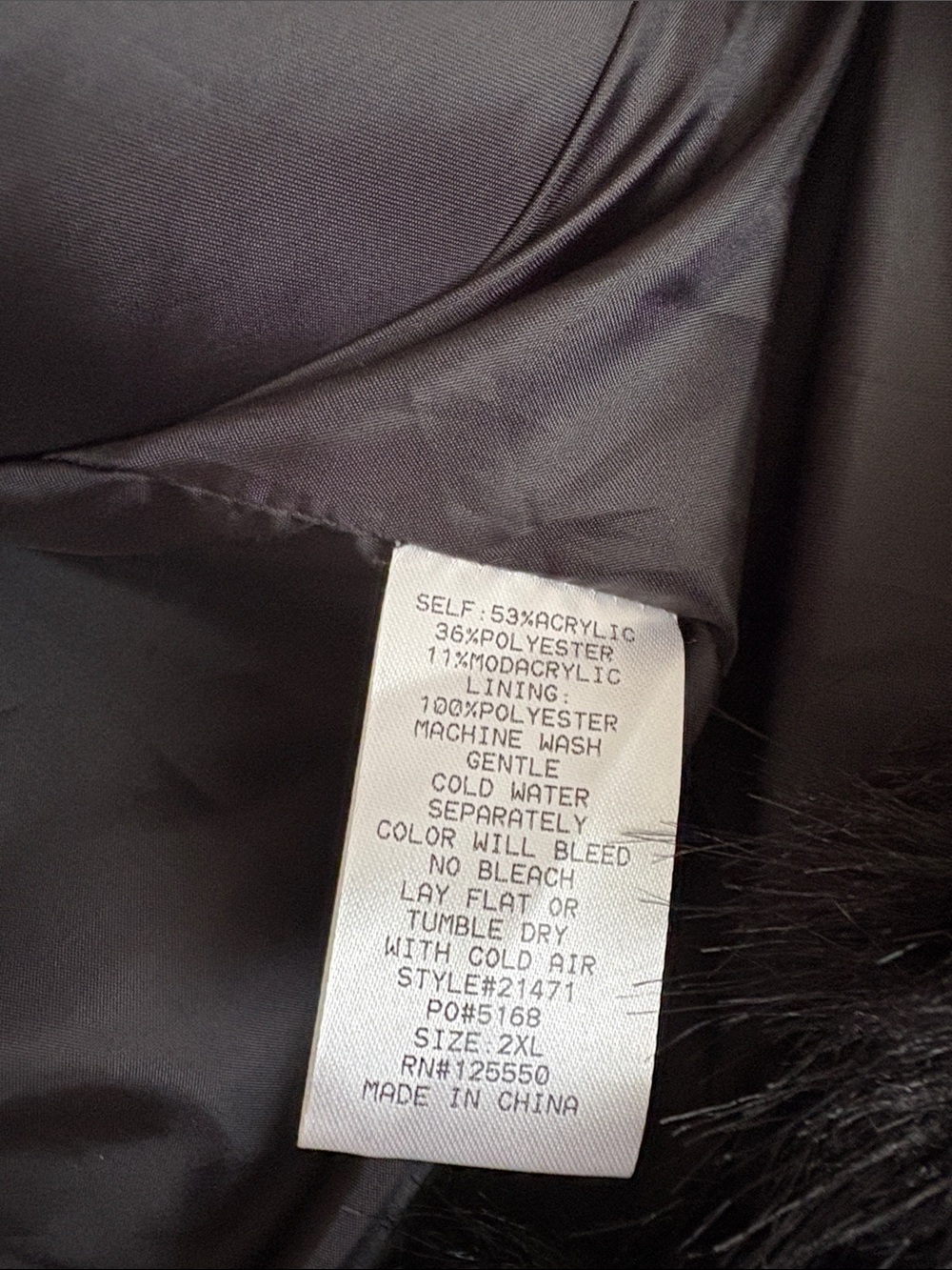 Fashion Nova Dark Charcoal Faux Fur Cropped Jacket - Picture 4 of 5